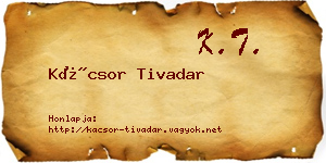 Kácsor Tivadar névjegykártya